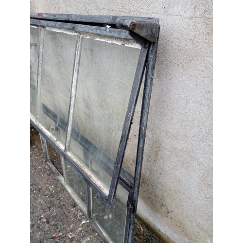 145 - Cast iron six pane window {H 100cm x W 92cm }. (NOT AVAILABLE TO VIEW IN PERSON)