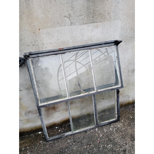 145 - Cast iron six pane window {H 100cm x W 92cm }. (NOT AVAILABLE TO VIEW IN PERSON)