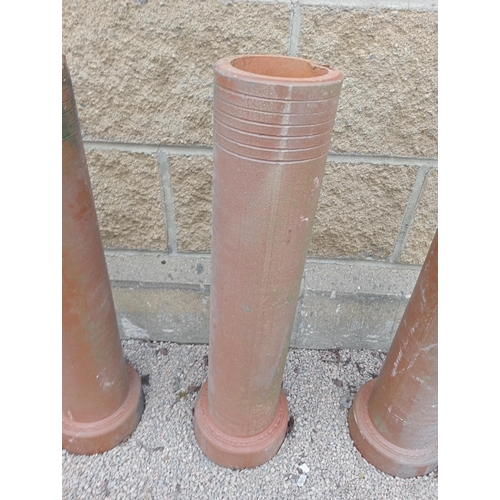 146 - Collection of five terracotta pipes {H 68cm x Dia 18cm }. (NOT AVAILABLE TO VIEW IN PERSON)