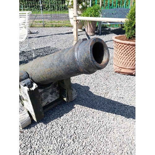 148 - Rare 19th C. deck cannon by Falkirk on original stand {80 cm H x 64 cm W x 124 cm D}.