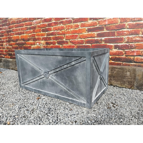 16 - Good quality metal rectangular planter with lead effect in the Georgian style {49 cm H x 101 cm W x ... 