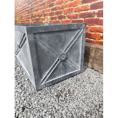 16 - Good quality metal rectangular planter with lead effect in the Georgian style {49 cm H x 101 cm W x ... 