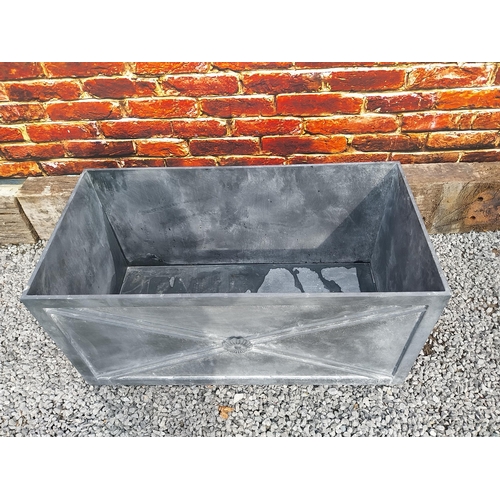 16 - Good quality metal rectangular planter with lead effect in the Georgian style {49 cm H x 101 cm W x ... 