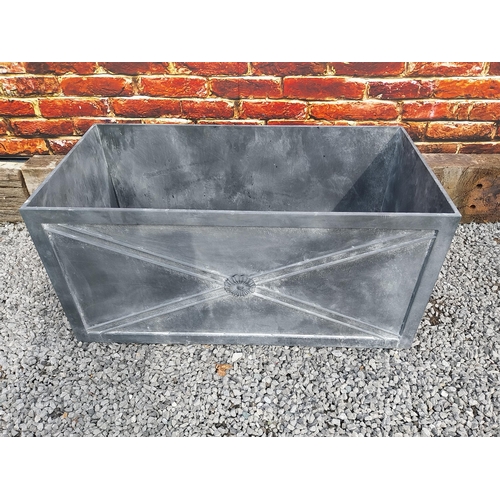 16 - Good quality metal rectangular planter with lead effect in the Georgian style {49 cm H x 101 cm W x ... 