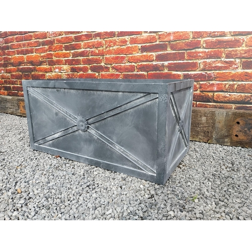 17 - Good quality metal rectangular planter with lead effect in the Georgian style {49 cm H x 101 cm W x ... 