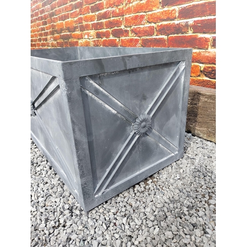 17 - Good quality metal rectangular planter with lead effect in the Georgian style {49 cm H x 101 cm W x ... 