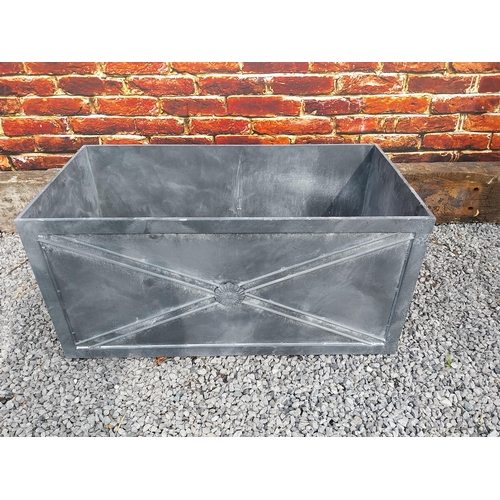 17 - Good quality metal rectangular planter with lead effect in the Georgian style {49 cm H x 101 cm W x ... 