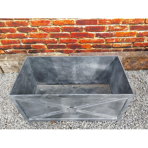 17 - Good quality metal rectangular planter with lead effect in the Georgian style {49 cm H x 101 cm W x ... 