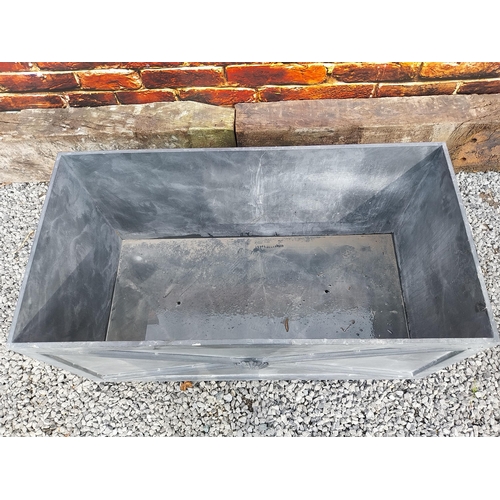 17 - Good quality metal rectangular planter with lead effect in the Georgian style {49 cm H x 101 cm W x ... 