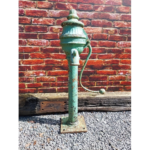 172 - 19th C. cast iron water pump - J Scotts Cookstown. {120 cm H x 60 cm W x 45 cm D}.