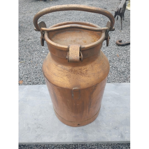 176 - Copper creamery can {49 cm H x 30 cm Dia.}.