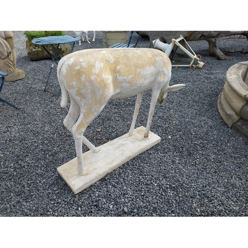 204A - Moulded stone statue of a Deer {88 cm H x 122 cm W x 77 cm D}.