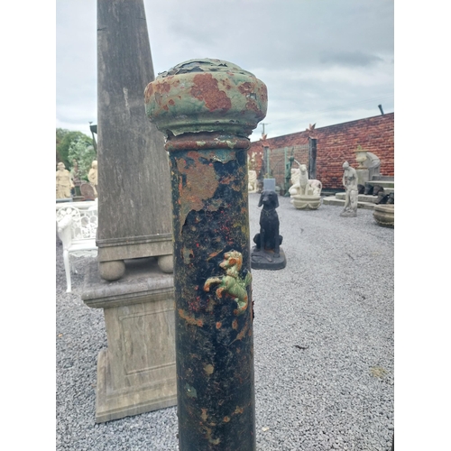 218A - Pair of good quality cast iron bollards in the Victorian style {130 cm H x 20 cm Dia.}.