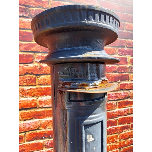 222 - Irish cast iron pillar post box {170 cm H x 40 cm Dia.}.