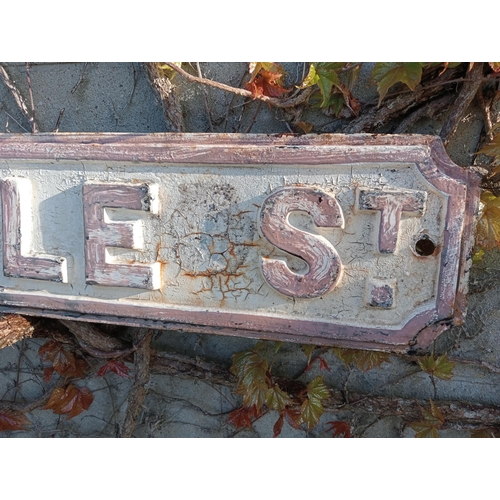 231 - Cast iron Street sign Castle St {H 17cm x W 82cm }.