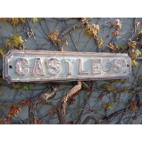 231 - Cast iron Street sign Castle St {H 17cm x W 82cm }.