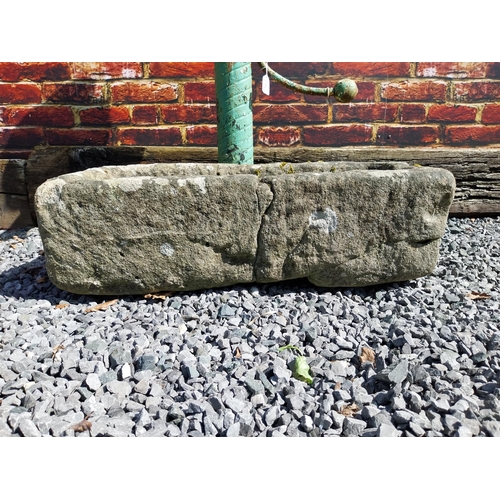 232 - 19th C. sandstone rectangular trough {22 cm H x 73 cm W x 40 cm D}.