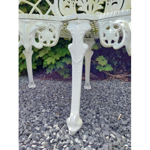 234 - Cast aluminium three seater garden bench in the Coalbrookdale style {82 cm H x 133 cm W x 44 cm D}. ... 