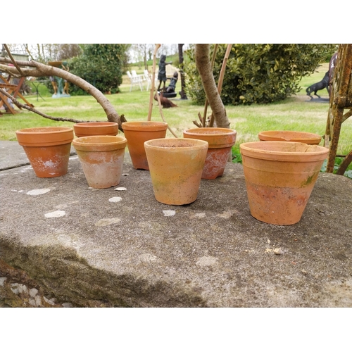 241 - Collection of small terracotta plant pots {Roughly 9 cm H x 9 cm Dia.}.