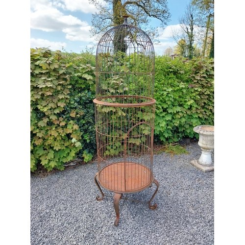 254 - Wrought iron bird cage {72 cm Dia.}.