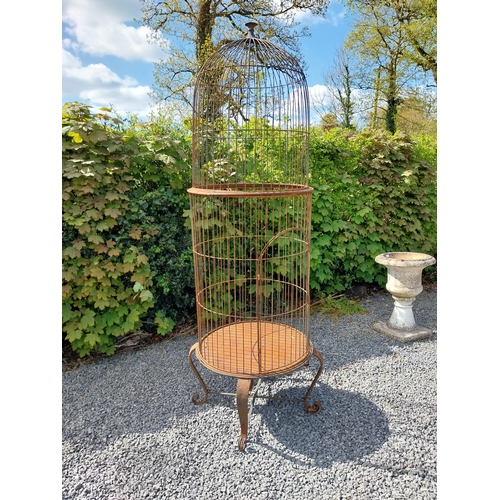 254 - Wrought iron bird cage {72 cm Dia.}.