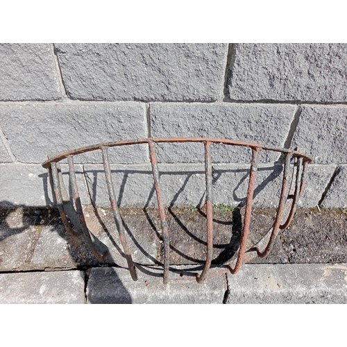 265 - Wrought iron hay feeder corner {H 40cm x W 84cm x D 40cm }. (NOT AVAILABLE TO VIEW IN PERSON)