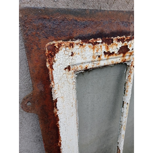 277 - Cast iron three pane window {H 120cm x W 85cm }.