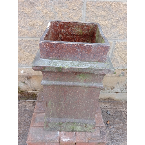 281 - Pair of salt glazed chimney pots {H 110cm x D 30cm x W 33cm }. (NOT AVAILABLE TO VIEW IN PERSON)