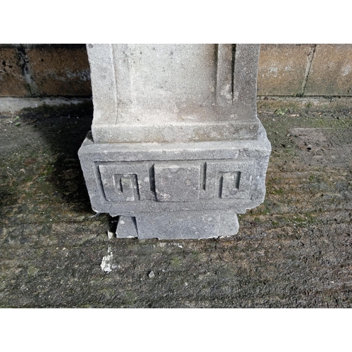 295 - Pair of sandstone scroll design balcony corbels {H 118cm x W 30cm x D 65cm }. (NOT AVAILABLE TO VIEW... 