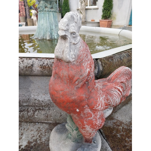 298 - Painted composition statue of Rooster and Hen {65 cm H x 41 cm W x 25 cm D and 50 cm H x 39 cm W x 2... 