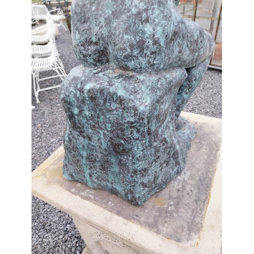 310 - Exceptional quality bronze sculpture 'The Thinking Man' {77 cm H x 35 cm W x 66 cm D}.