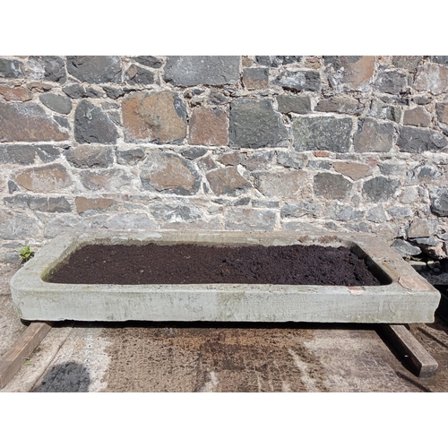 311 - Large sandstone trough {H 16cm x W 198cm x D 78cm }. (NOT AVAILABLE TO VIEW IN PERSON)