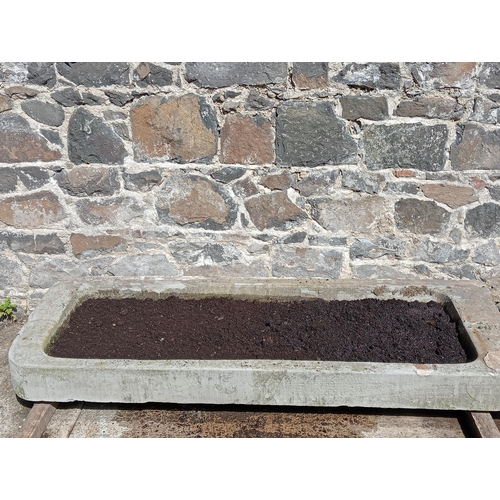 311 - Large sandstone trough {H 16cm x W 198cm x D 78cm }. (NOT AVAILABLE TO VIEW IN PERSON)