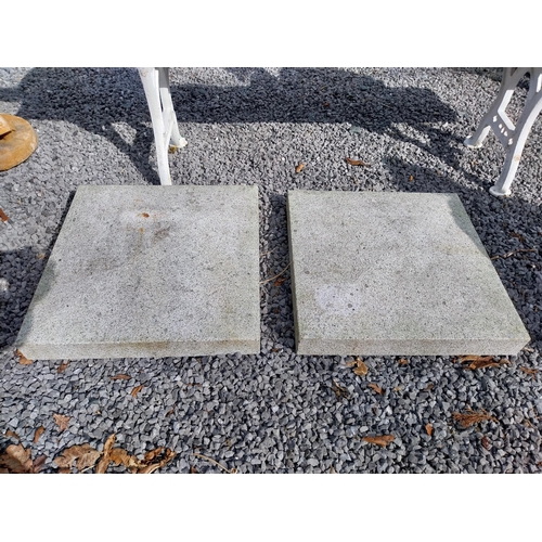 314 - Pair of granite pier caps {8 cm H x 55 cm W x 55 cm D}.