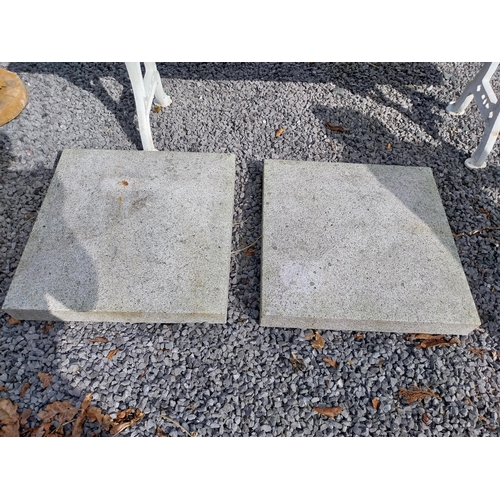 314 - Pair of granite pier caps {8 cm H x 55 cm W x 55 cm D}.