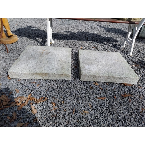 314 - Pair of granite pier caps {8 cm H x 55 cm W x 55 cm D}.