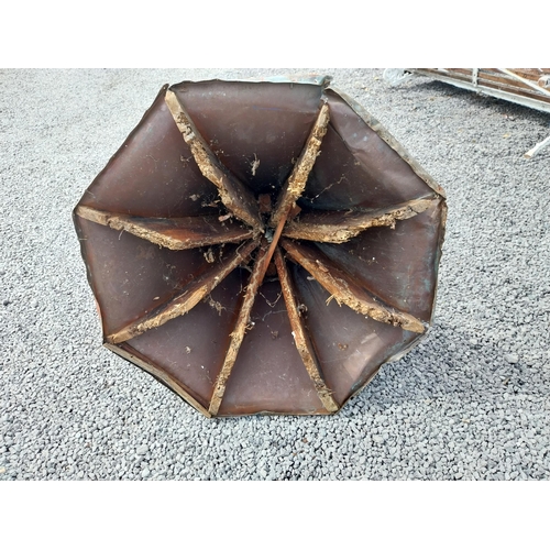 316 - Rare 19th C. copper cupola roof with spire {162 cm H x 96 cm Dia.}.