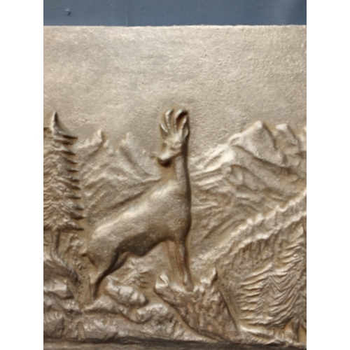 320 - Cast iron wall plaque depicting a Stag {H 46cm x W 30cm x D1cm F137}. (NOT AVAILABLE TO VIEW IN PERS... 