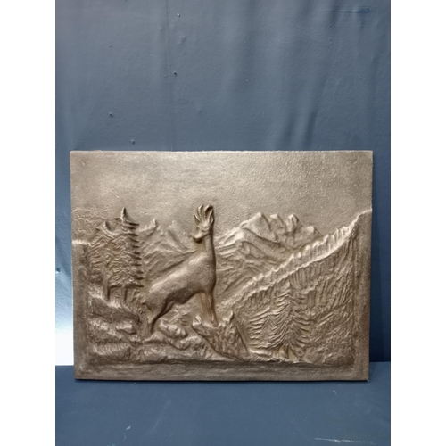 320 - Cast iron wall plaque depicting a Stag {H 46cm x W 30cm x D1cm F137}. (NOT AVAILABLE TO VIEW IN PERS... 