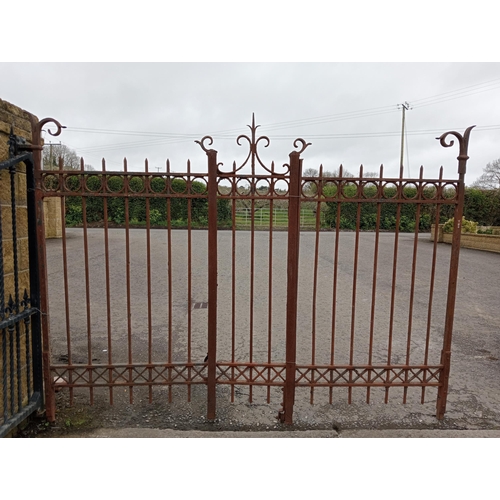 321 - Wrought iron rail and pedestrian gate {H 230cm x W 297cm x D 5cm }. (NOT AVAILABLE TO VIEW IN PERSON... 