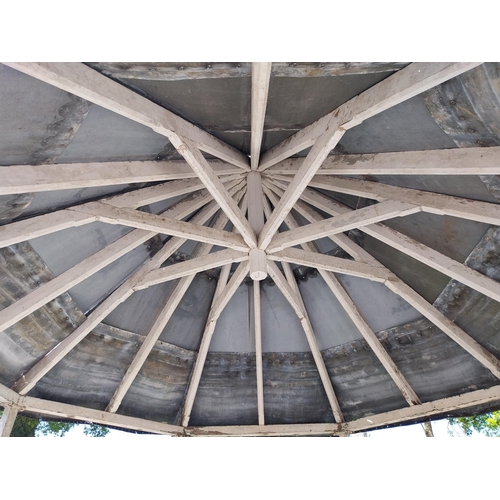 328 - Rare 19th C. band stand with cast iron Corinthian columns, timbre frame and zinc roof originally fro... 