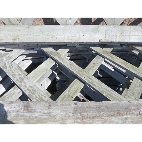 335 - Collection of four WWI Bi plane wooden hanger roof trusses {Each H 127cm x W 695cm x D 17cm}. (NOT A... 