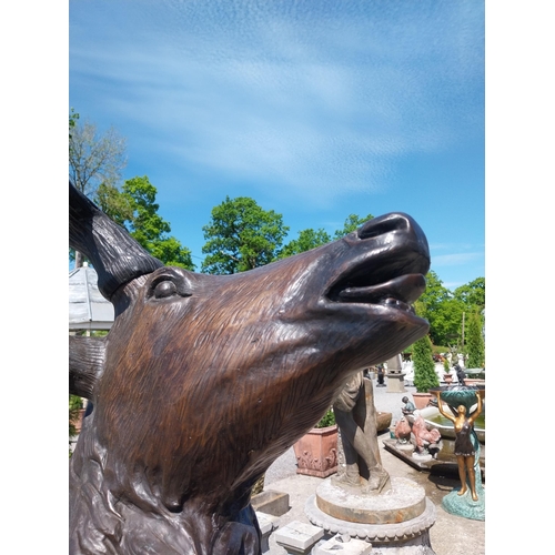 348 - Exceptional quality bronze sculpture of a Majestic Stag mounted on craggy rock {205 cm  H x 150 cm W... 