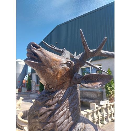 348 - Exceptional quality bronze sculpture of a Majestic Stag mounted on craggy rock {205 cm  H x 150 cm W... 