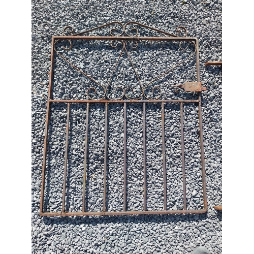 354 - Cast iron garden gate and railing {Gate 105 cm H x 82 cm W x 3 cm D. Railing 78 cm H x 113 cm W x 3 ... 