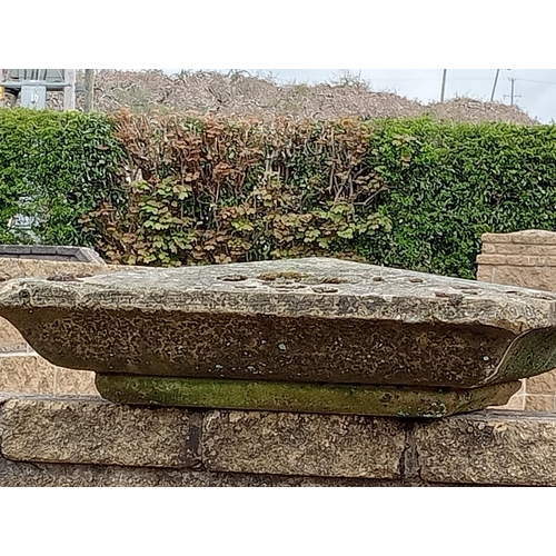 360 - Pair of composition stone pier caps {H 10cm x 58 x 58}.