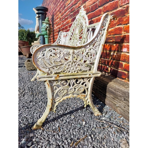 375 - Good quality Pierce Wexford cast iron garden bench {108 cm H x 132 cm W x 65 cm D}.