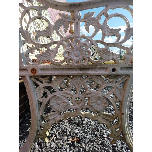 375 - Good quality Pierce Wexford cast iron garden bench {108 cm H x 132 cm W x 65 cm D}.