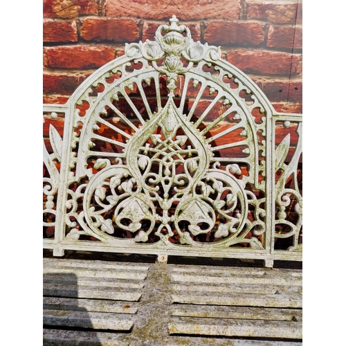 375 - Good quality Pierce Wexford cast iron garden bench {108 cm H x 132 cm W x 65 cm D}.