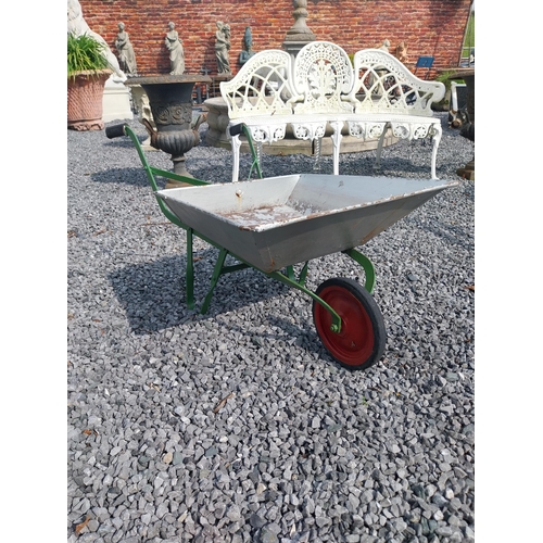 379 - Galvanised metal child's wheel barrow {39 cm H x 57 cm W x 93 cm D}. (NOT AVAILABLE TO VIEW IN PERSO... 